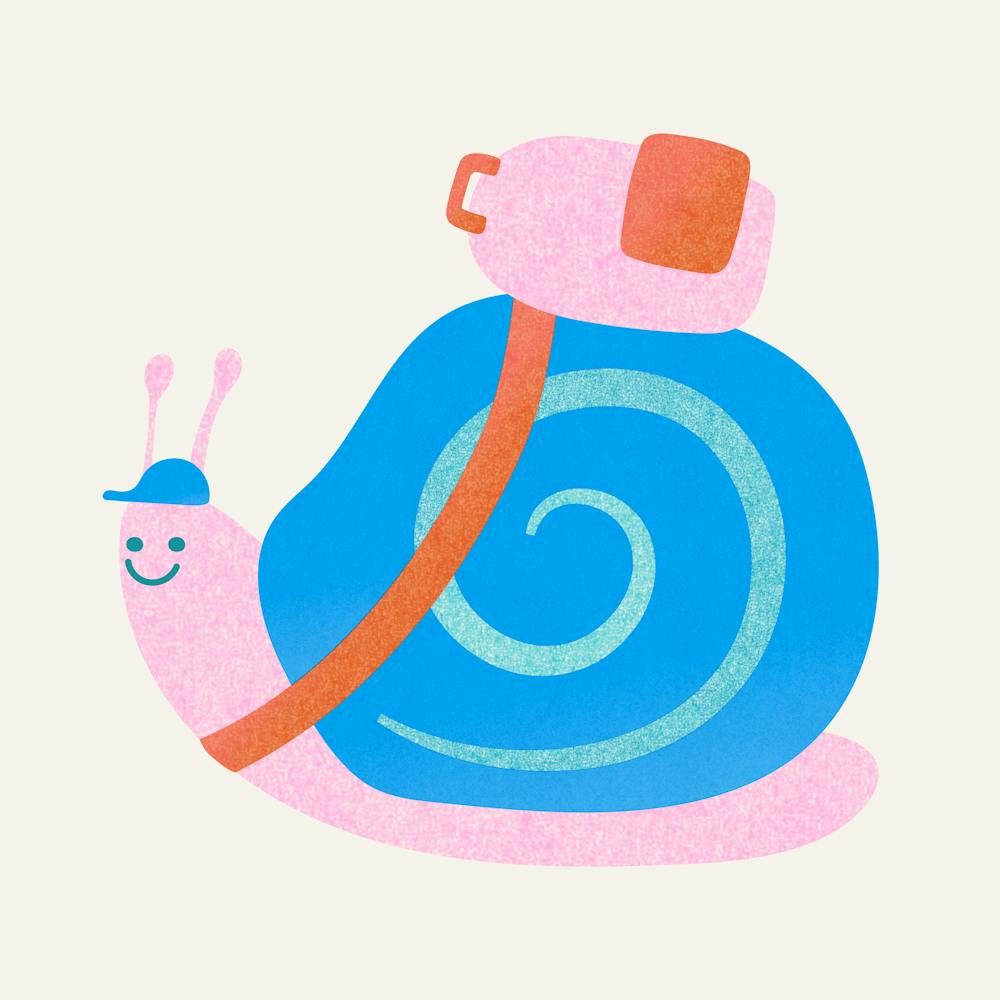 Snail With Backpack Kid's Wall Art