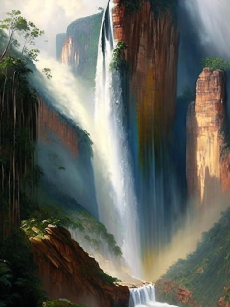 Angel Falls, Venezuela Peaceful Oil Art 2