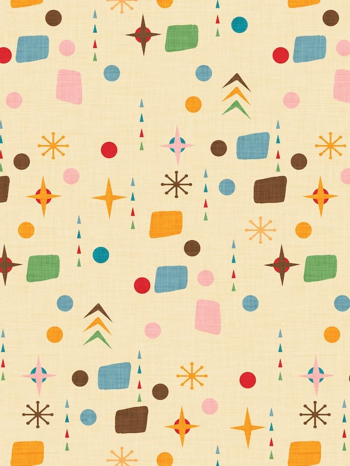 Atomic Pattern Beige Blue