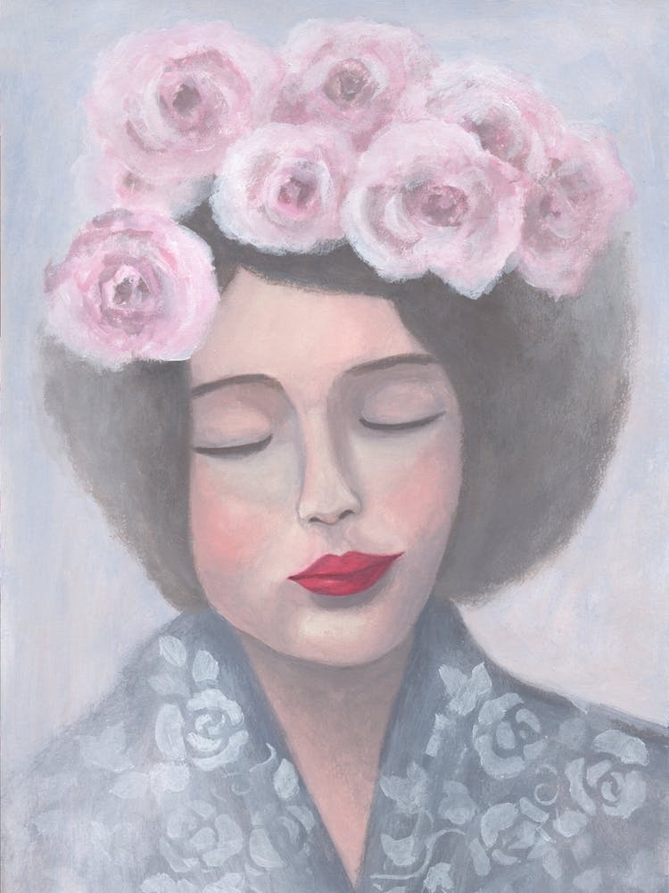 Femme aux Cheveux de Roses Roses