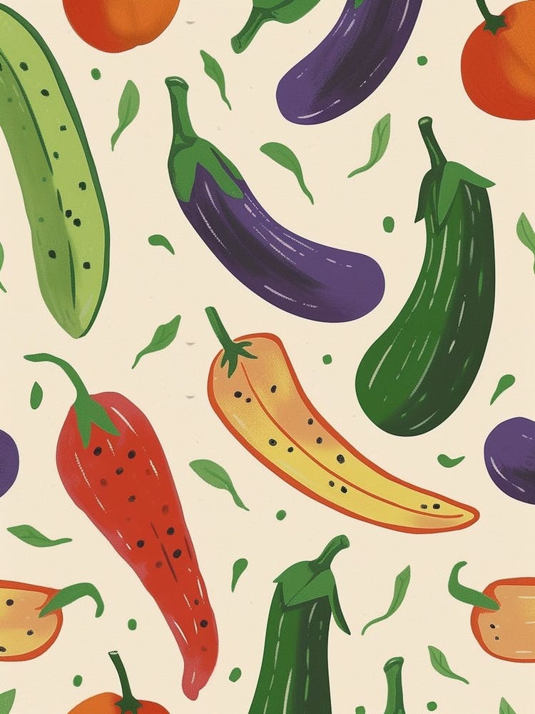 Courguette & Eggplant Pattern