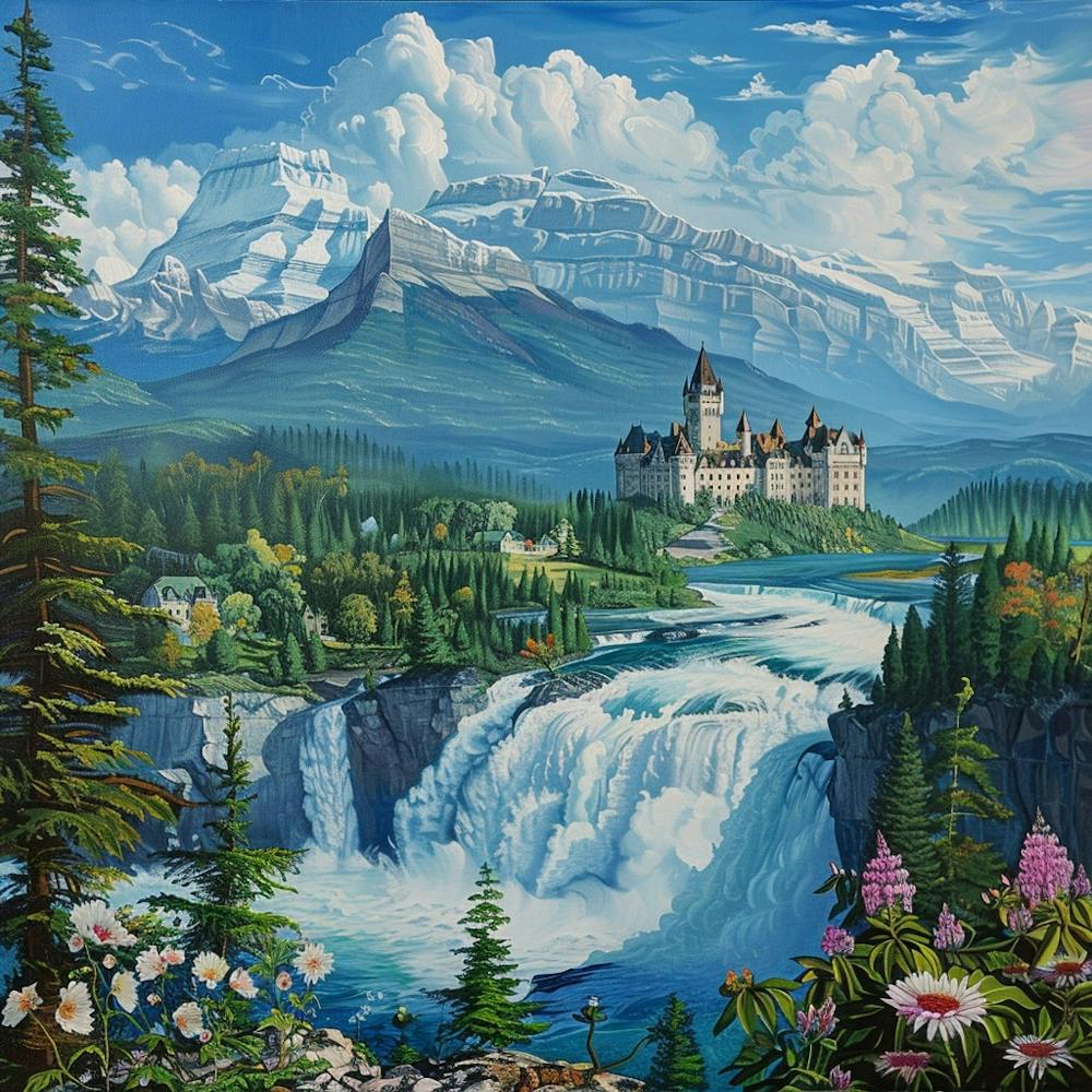Saskatchewan Falls Oil Painting