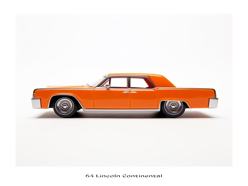Voiture Miniature 64 Lincoln Continental Affiche Orange