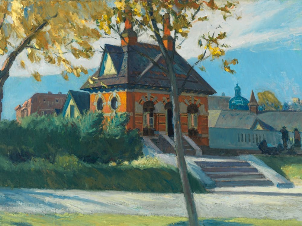 Small Town Station by Edward Hopper c1918 | HD Remastered Oil on Canvas|Whitney Museum of American Art