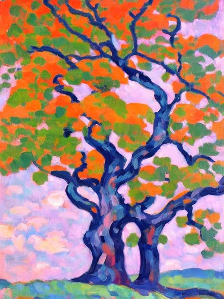 Oregon White Oak 1 tree Abstract Block Colour
