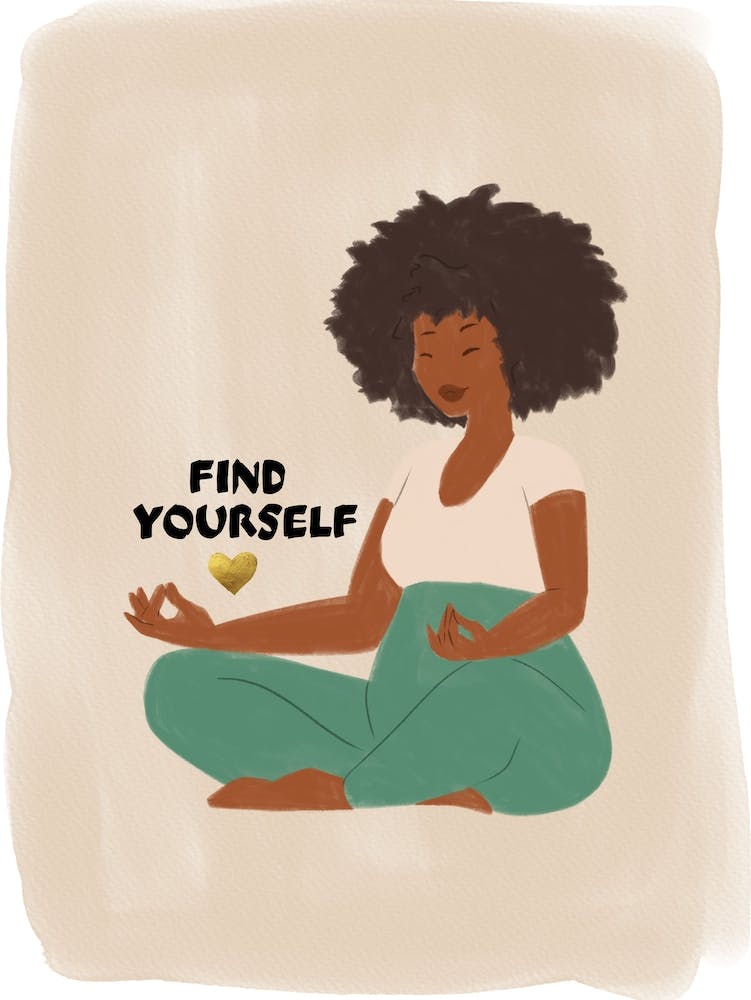 FIND YOURSELF Yoga Namaste Lotus