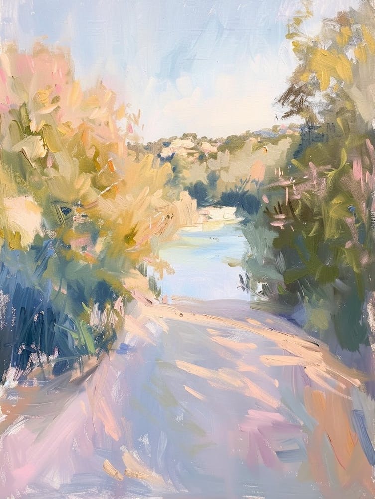 Laguna Gloria Austin Texas Oil Painting 3