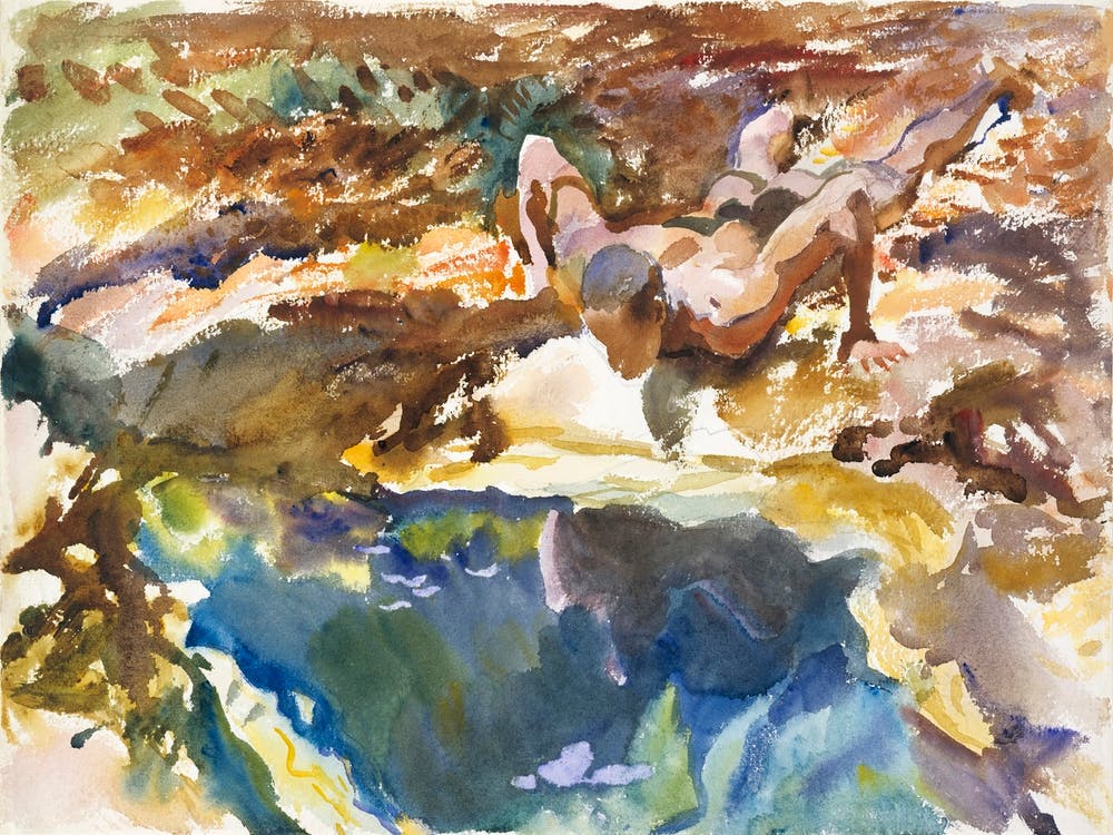 Man And Pool, Florida (1917), John Singer Sargent