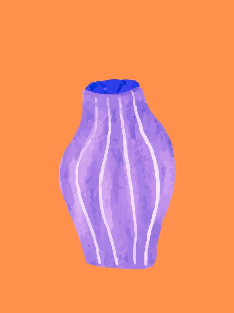 Purple Watercolour Vase