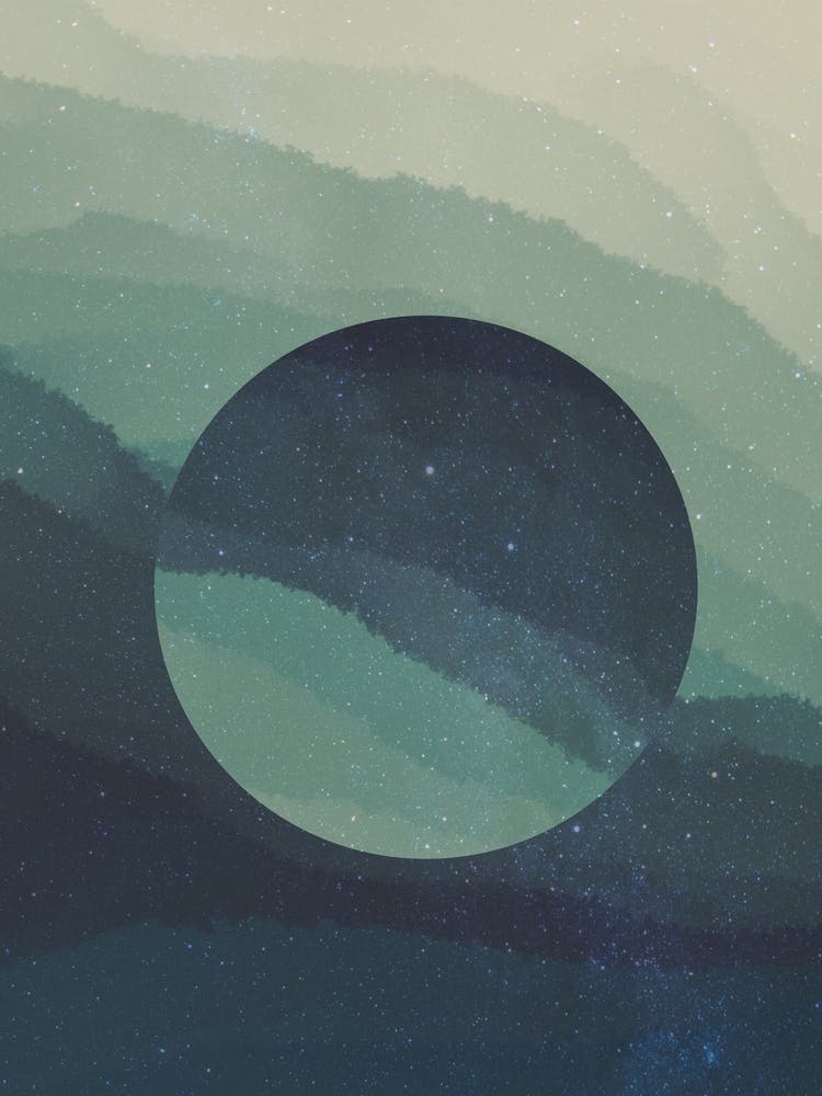 Minimal art abstract green waves