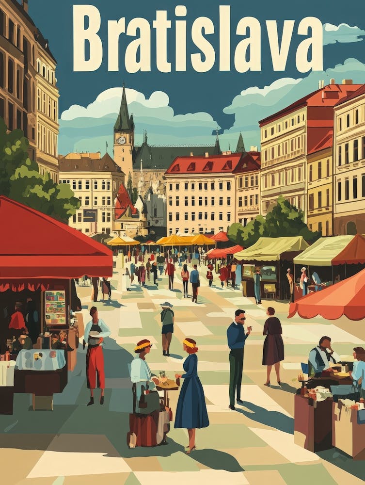 Aihrgdesign A 1970s Inspired Travel Poster For Bratislava