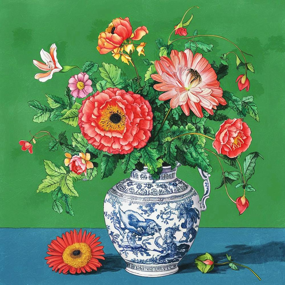 Chinoiserie Vase And Flowers A Timeless Traditional Art Style