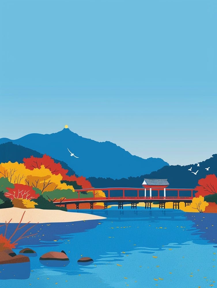 Miyajima Japan 1 Colourful Illustration