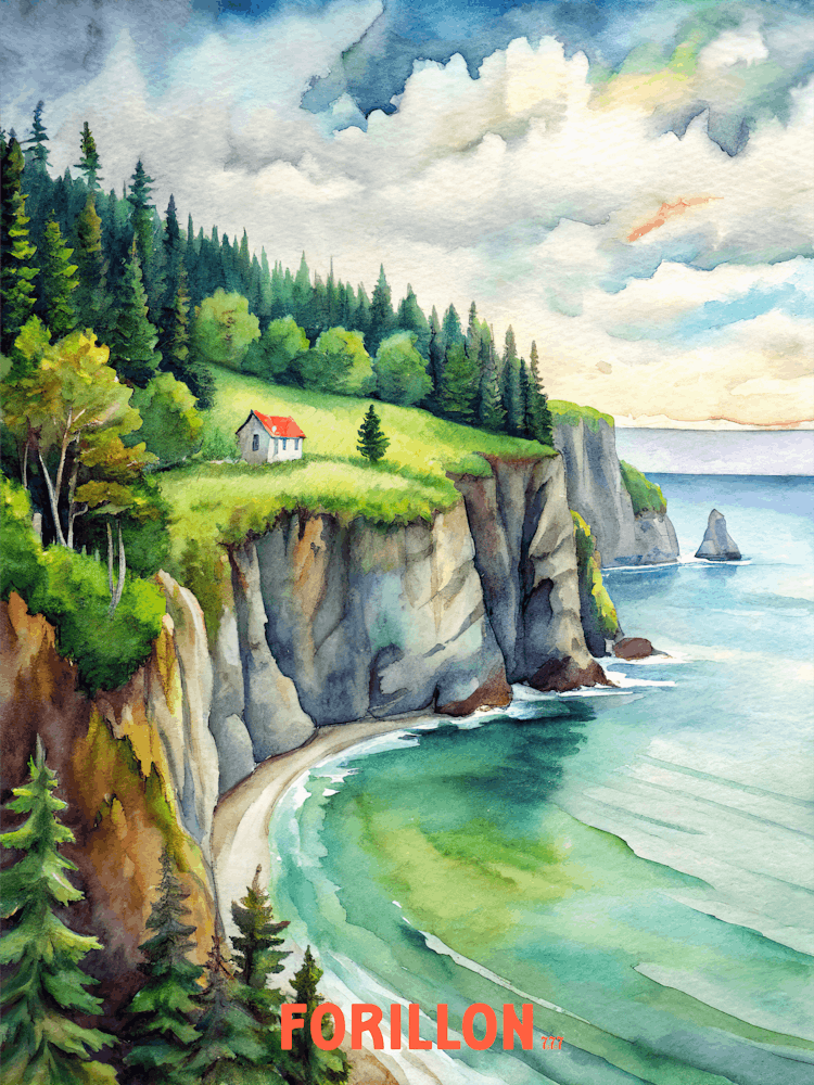 Forillon National Park Watercolor Painting