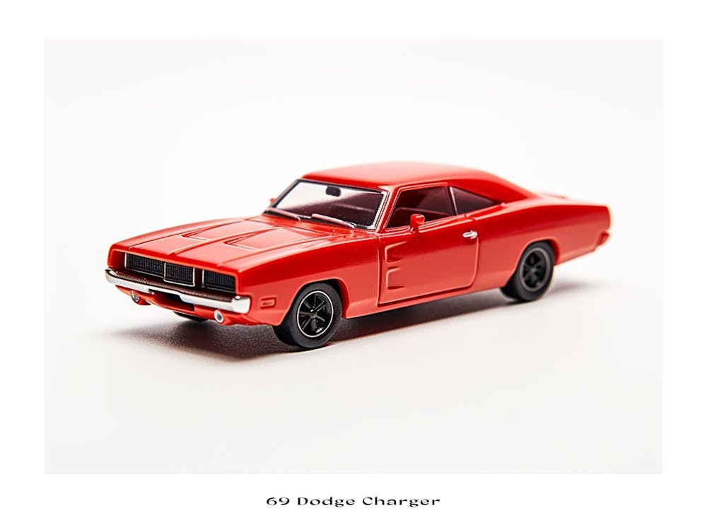 Toy Car 69 Dodge Charger Red Poster
