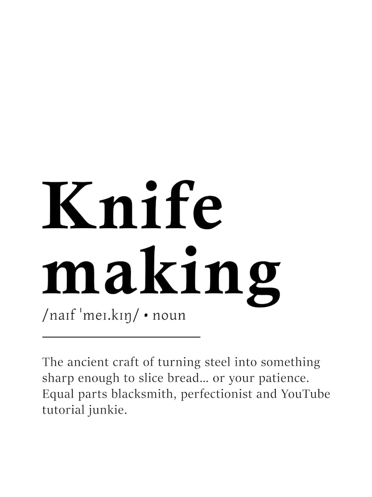 Knife Making Definition Poster - Dictionary