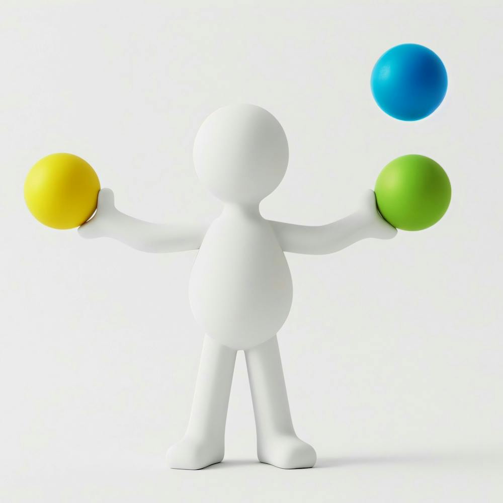 Juggling Man With Balls