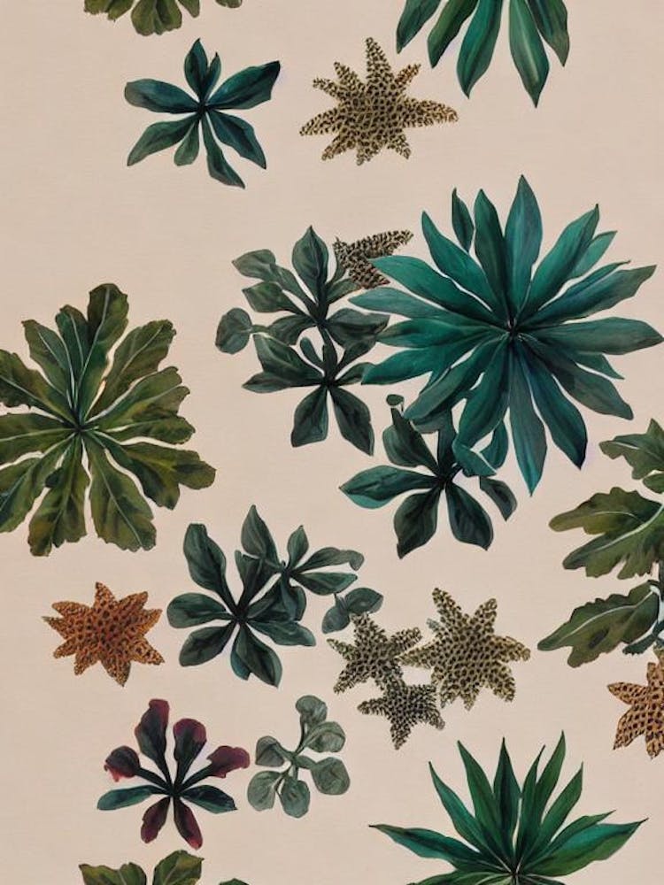 Acropora Palifera Vintage Graphic Watercolour