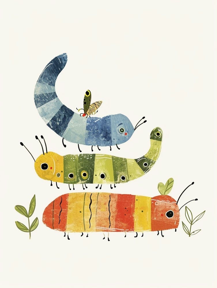 Colourful Insect Illustration Catepillar 6