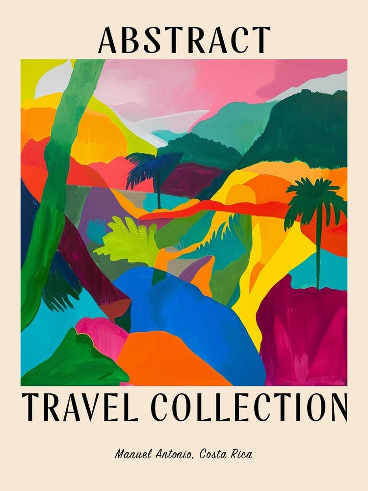 Abstract Travel Collection Poster Manuel Antonio Costa Rica 1