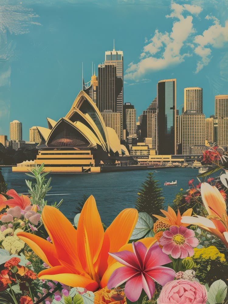 Sydney   Floral Retro Collage Style 2