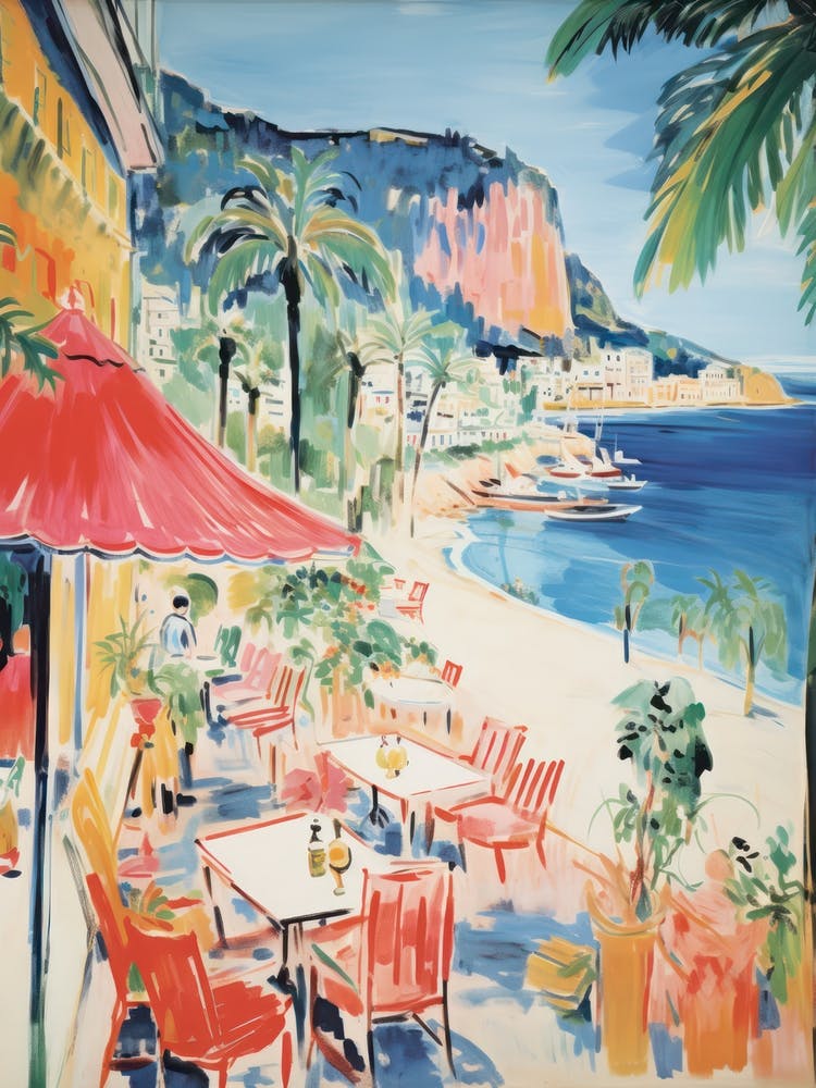 Palermo, Sicily   Italy Beach Club Lido Watercolour 2