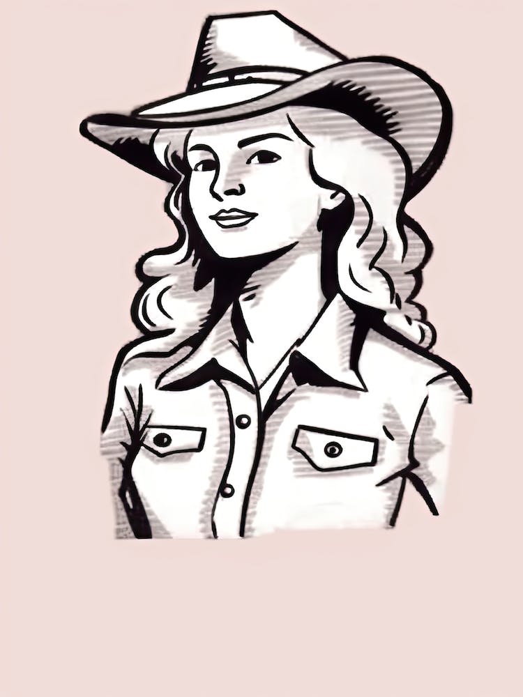 Cowgirl-Porträt Pink 2