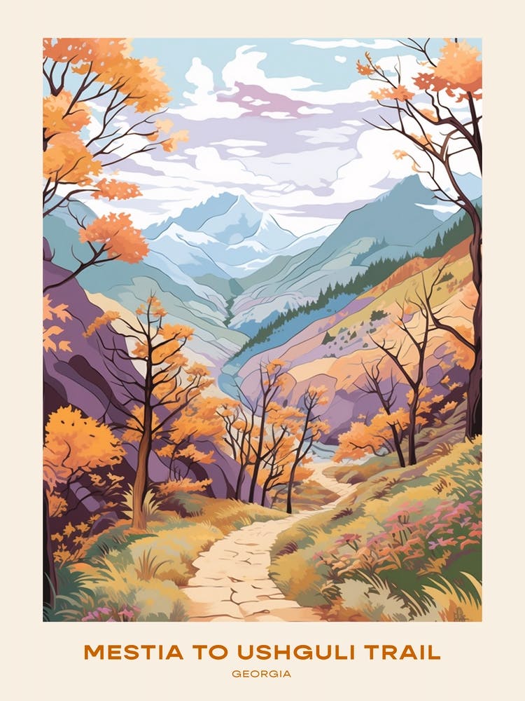 Mestia To Ushguli Trail Gerogia 1 Hike Poster