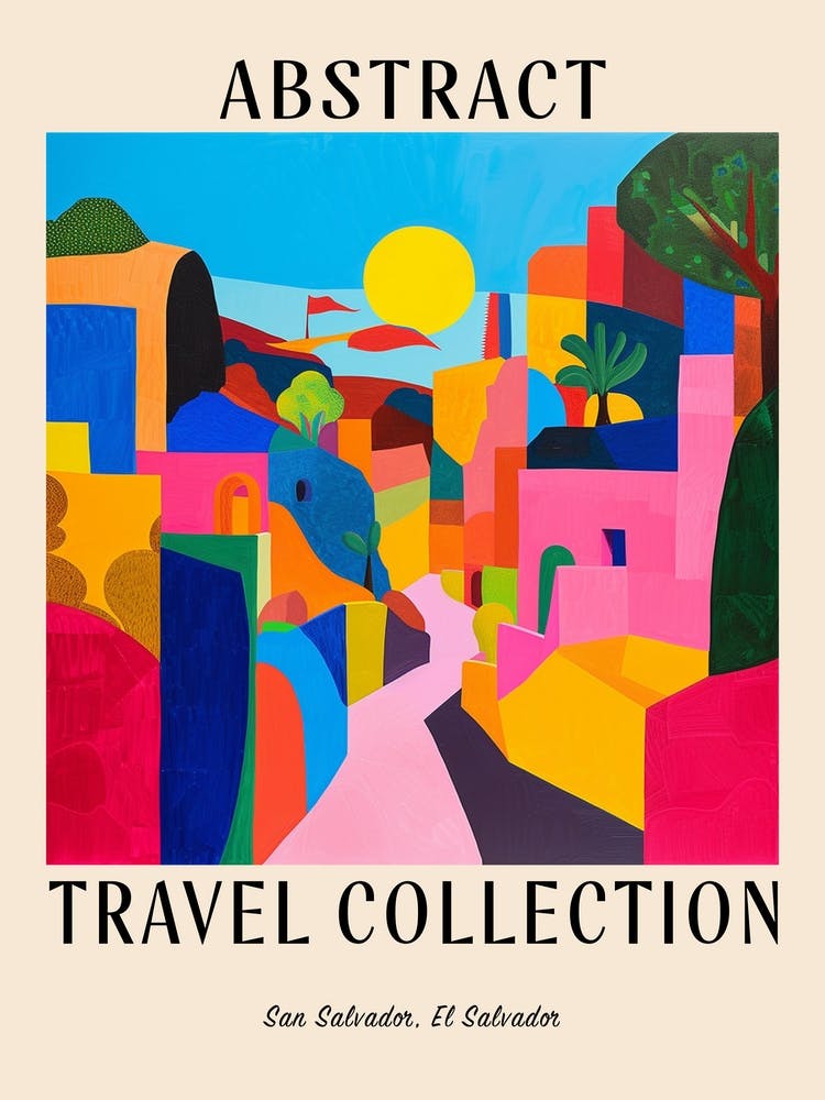 Abstract Travel Collection Poster San Salvador El Salvador 1