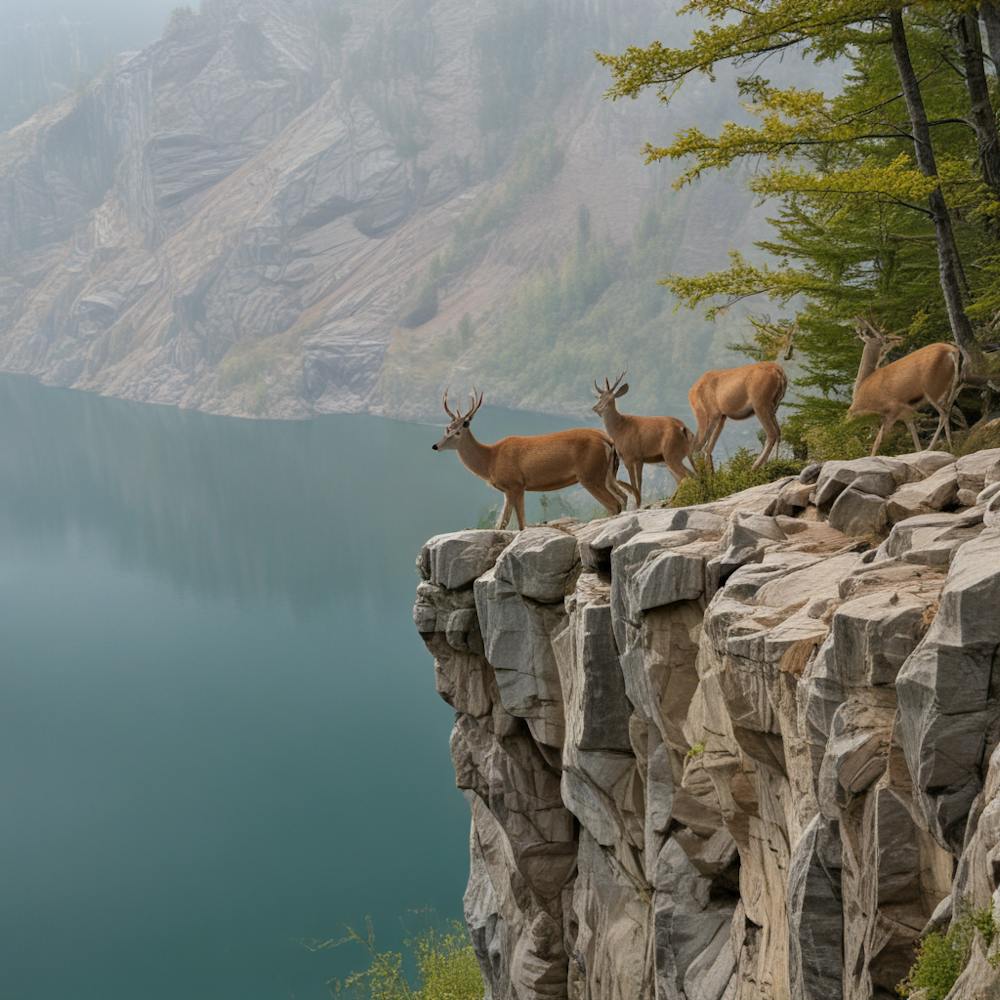 Deer On Cliff