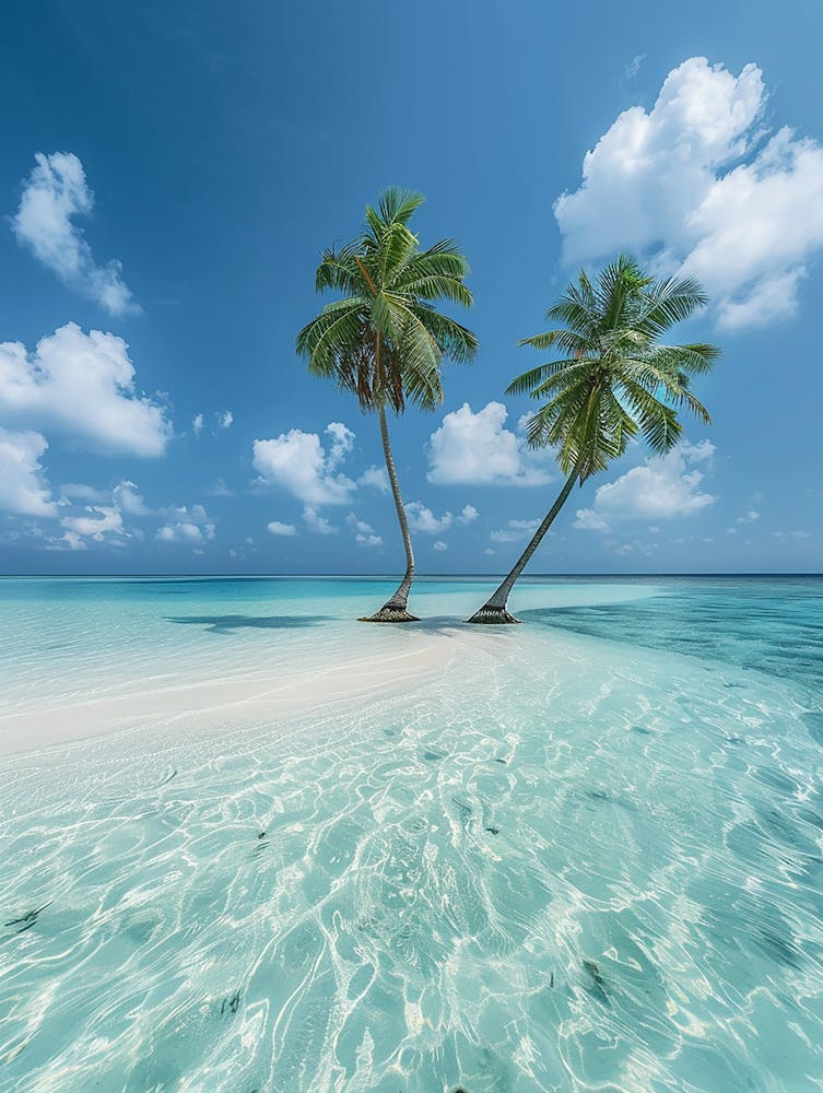Two Palm Trees On The Beach