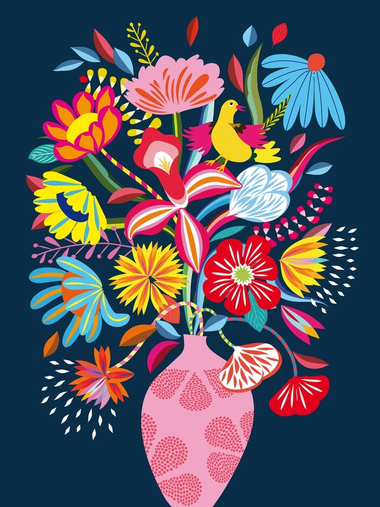 Folk Art Flower Vase 1