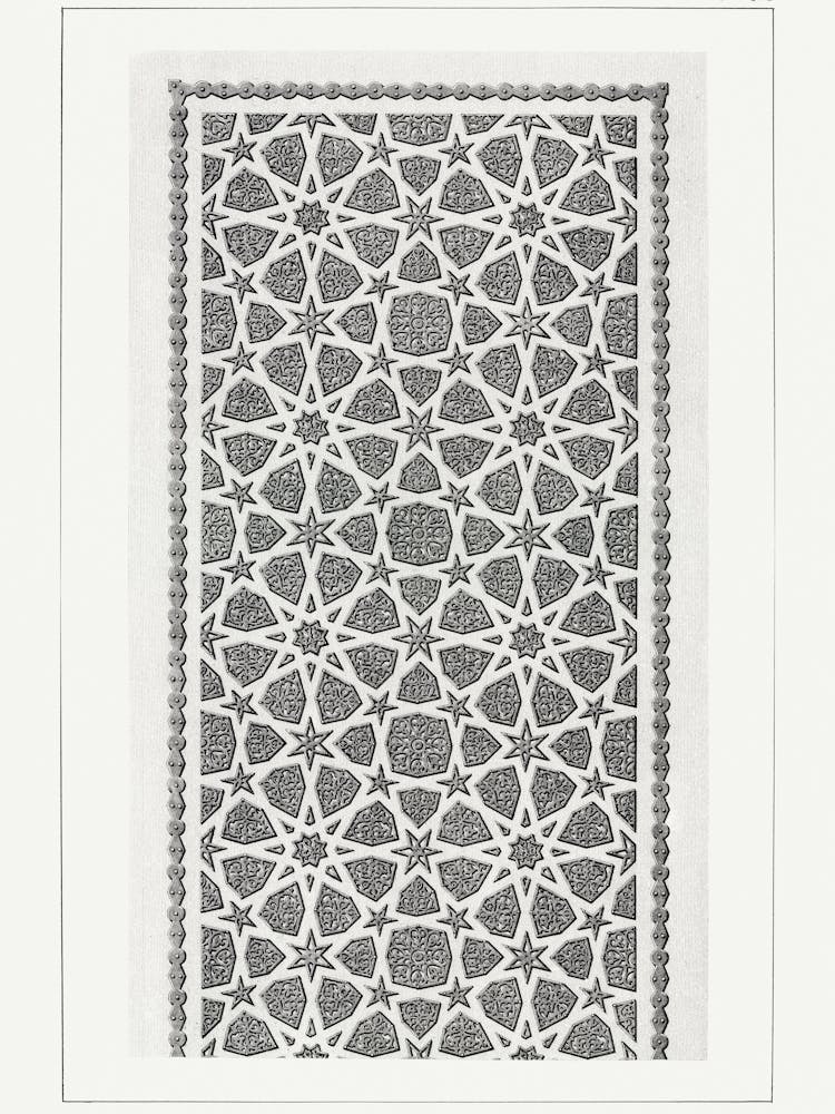 Vintage Arabesque Decoration, Plate No, 104, Emile Prisses D’Avennes, La Decoration Arabe