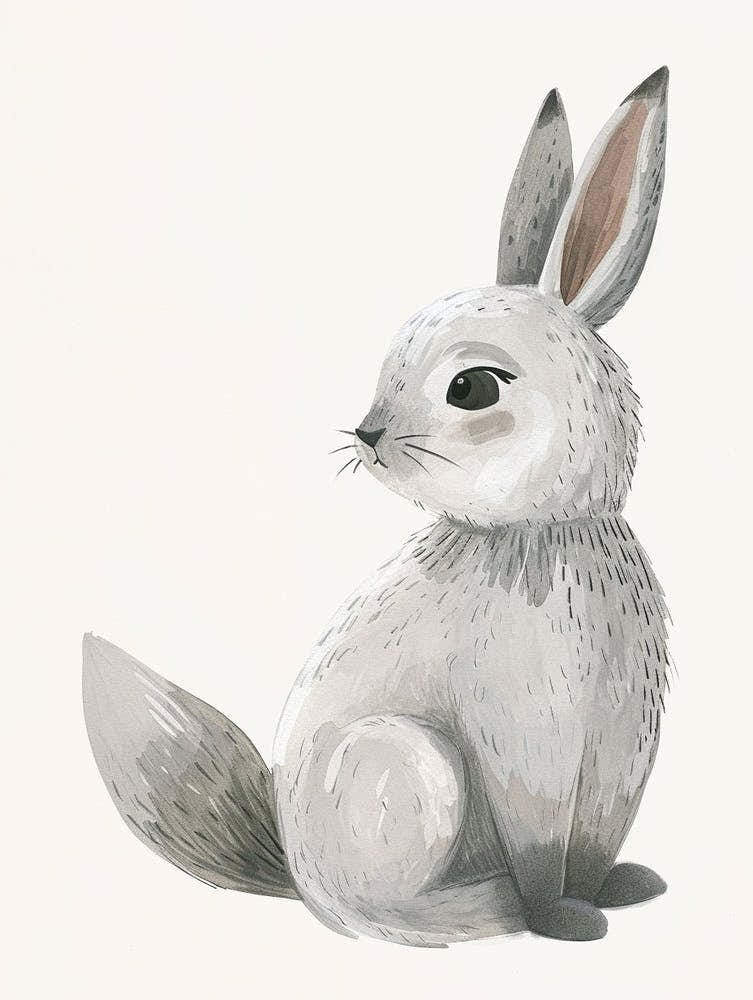 Silver Fox Rabbit Kids Illustration 1