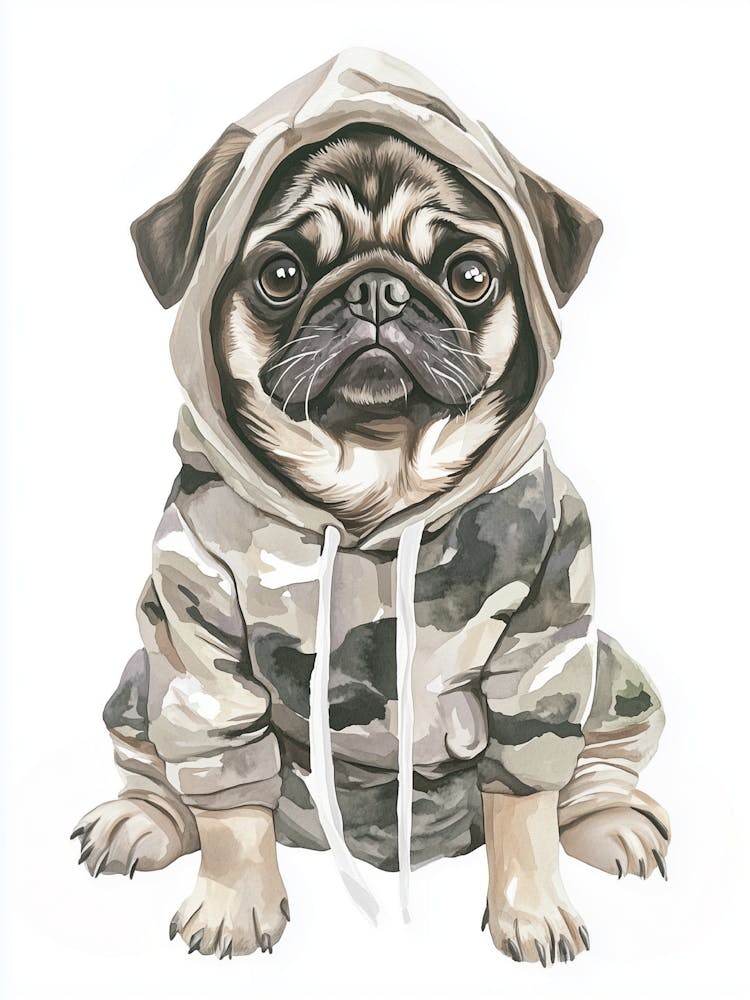 Pug In A Hood