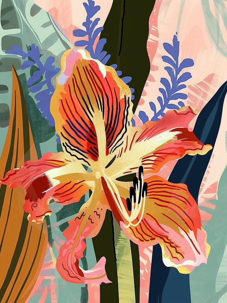 Colourful Flower Illustration Amaryllis 7