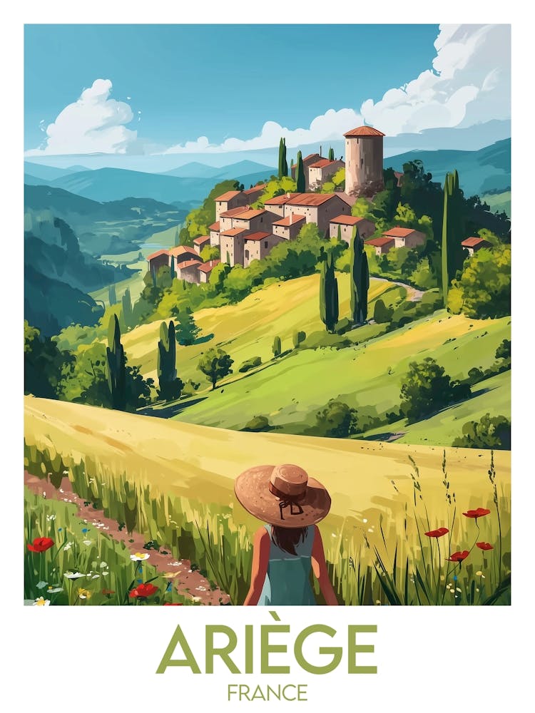 Affiche de voyage Ariège