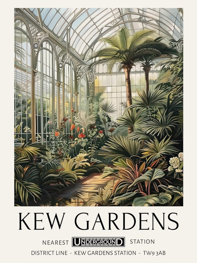 William Morris Print Botanical Kew Gardens Print Vintage London