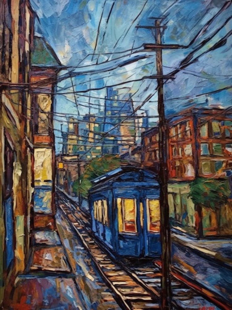 Window View Of Toronto Canada In The Style Of Expressionism 4