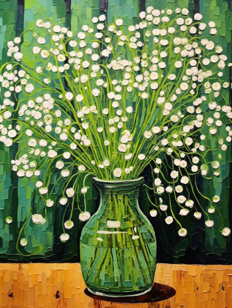 Flowers In A Vase Still Life Painting Gypsophila Babys Breath 1