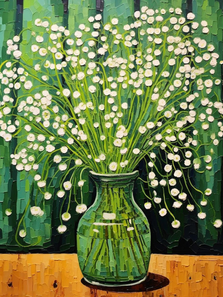 Flowers In A Vase Still Life Painting Gypsophila Babys Breath 1