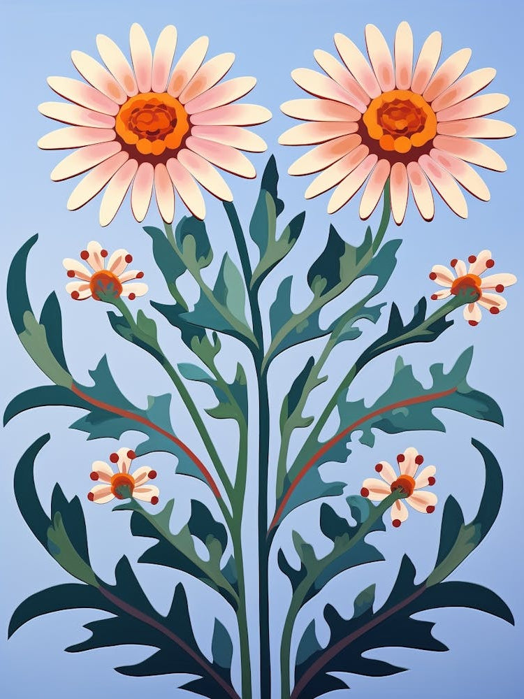Flower Motif Painting Aster 5