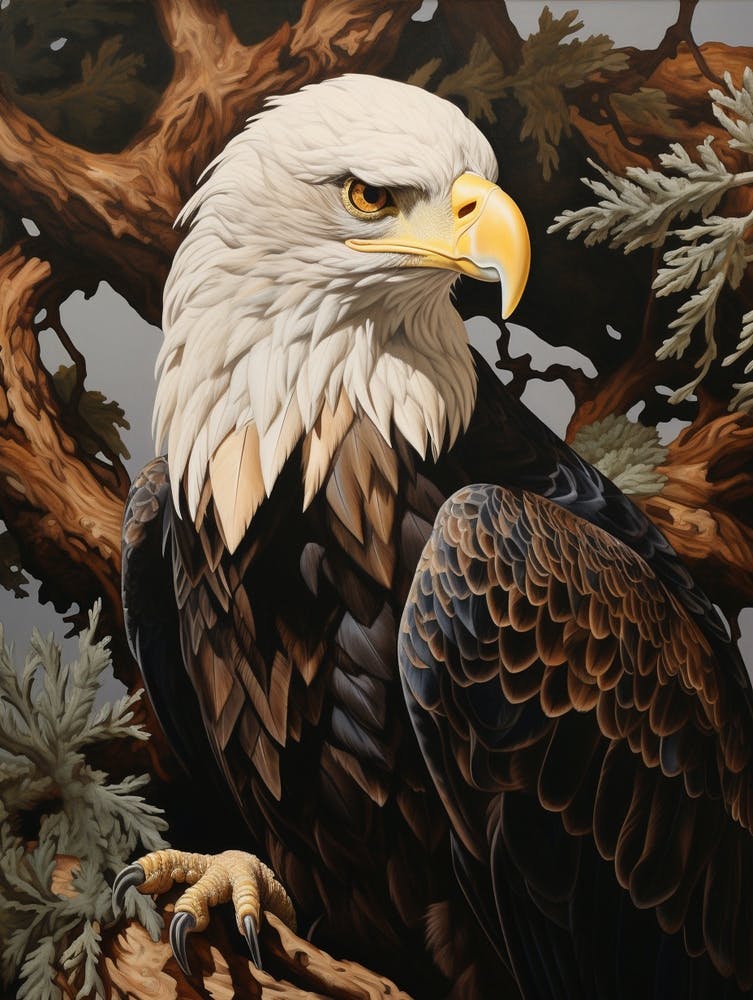 Dark And Moody Botanical Bald Eagle 3