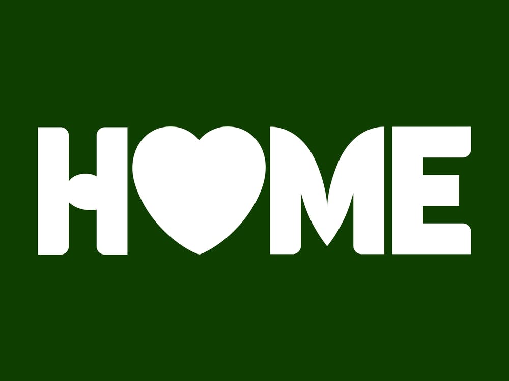 Home Word Art on Dark Green