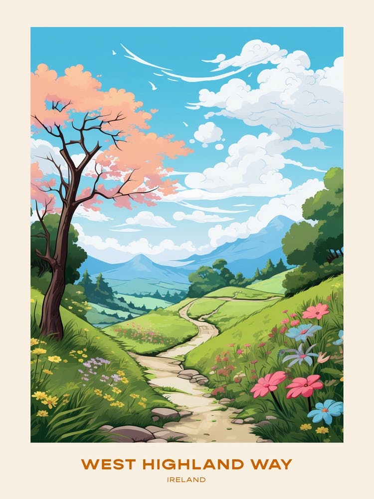 West Highland Way Ireland Hike Poster