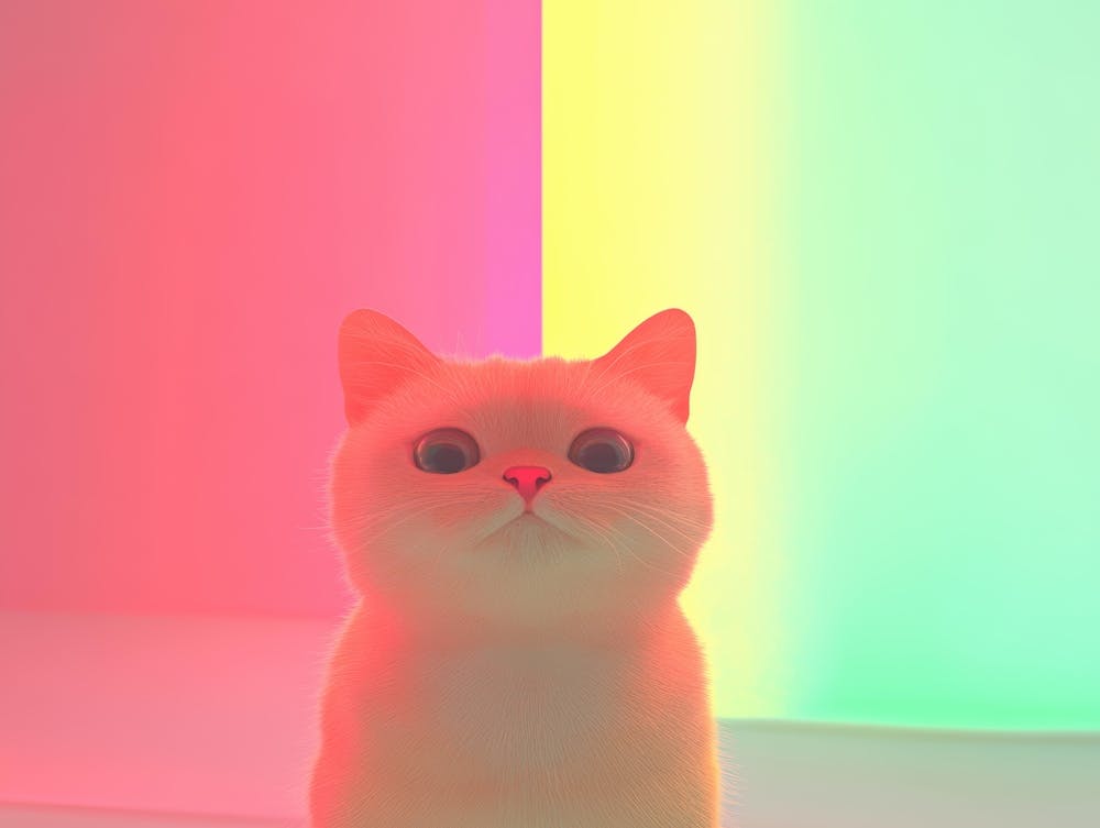 Cat In Neon Light