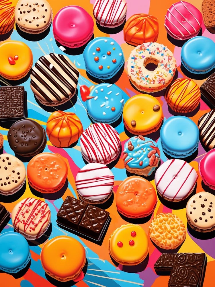 Colourful Biscuits & Sweet Treats Pattern 3