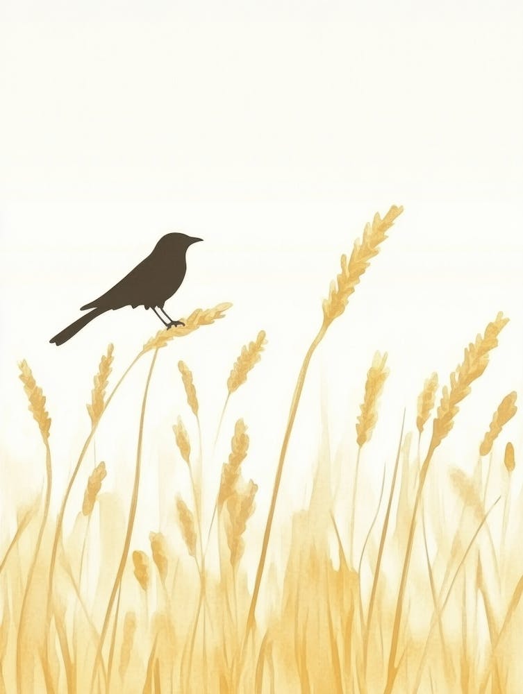 Bird In Wheat Field