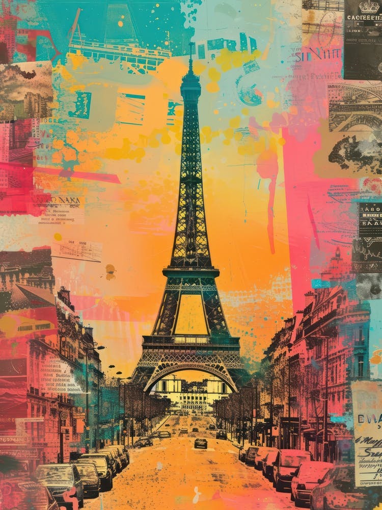 Paris Retro-Collage-Stil 4