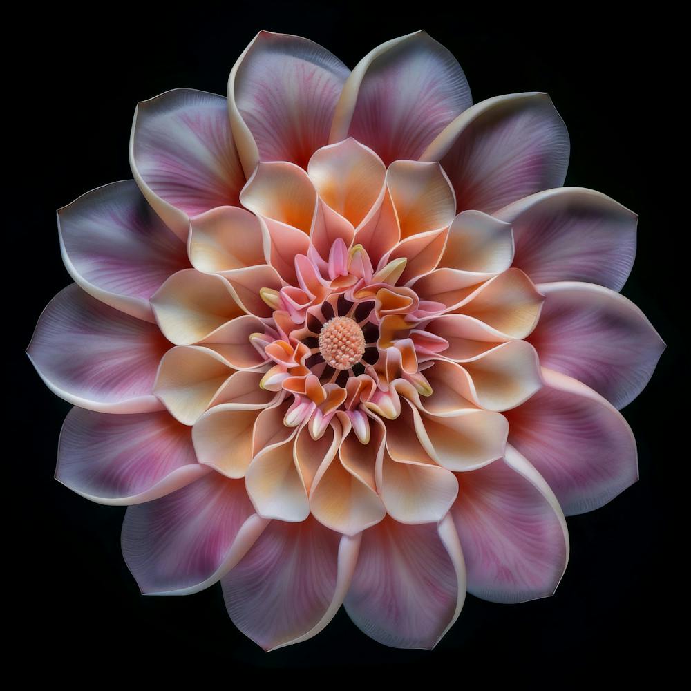 Floral Art 0005 Round Flowers 0008 Symetric Flowers On Black 0009 Bp6586 Beautiful Mandala Of A David Austin